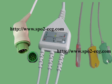 China Ééndelige ECG-Loodkabel om 12 Speldcei en AHA voor Elektrocardiograafmachine leverancier